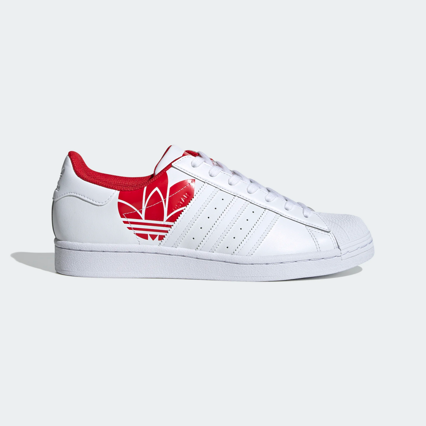Red and white adidas superstars sales