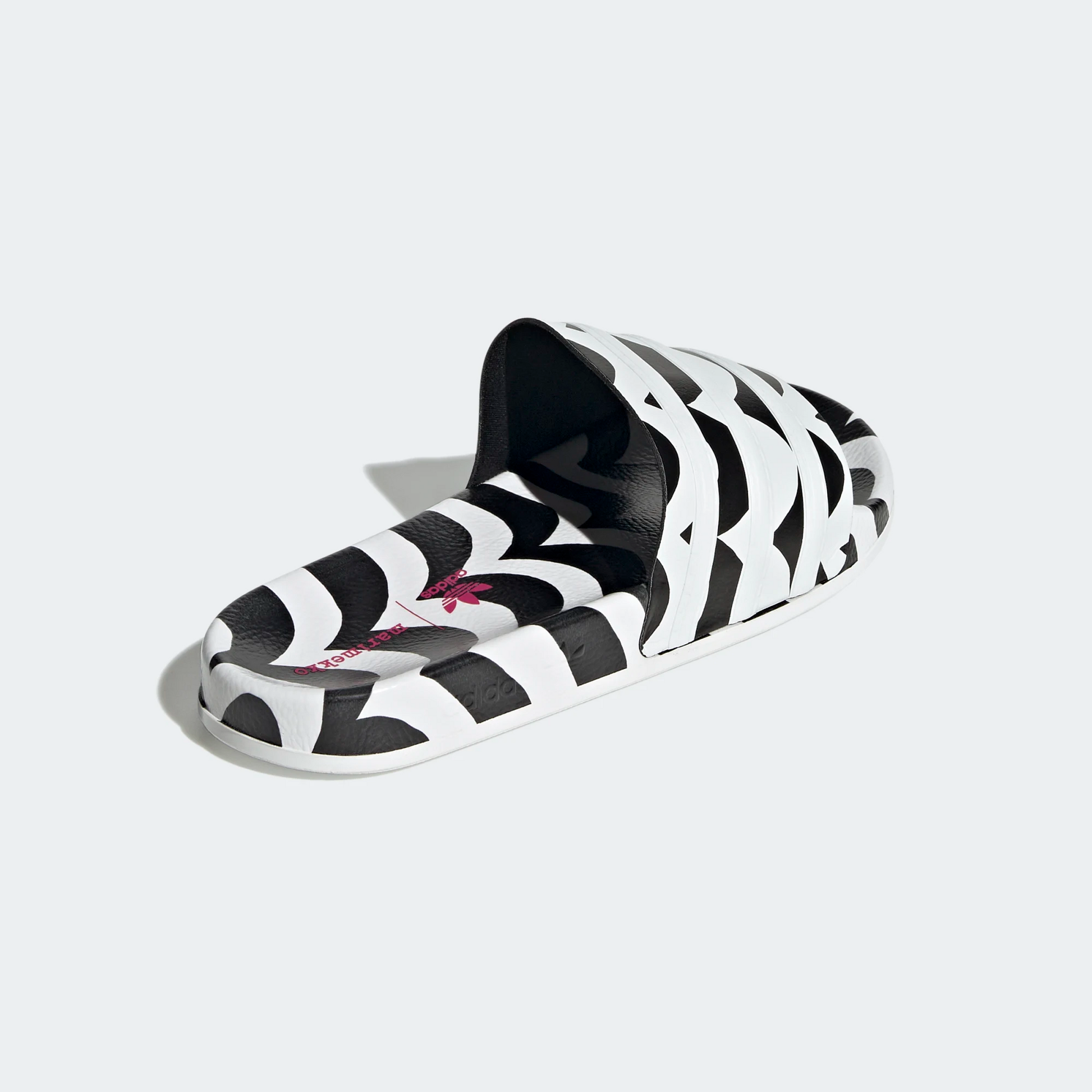 Adidas Women's Marimekko Adilette Slides - Core Black / Cloud White / Team Real Magenta Sportive
