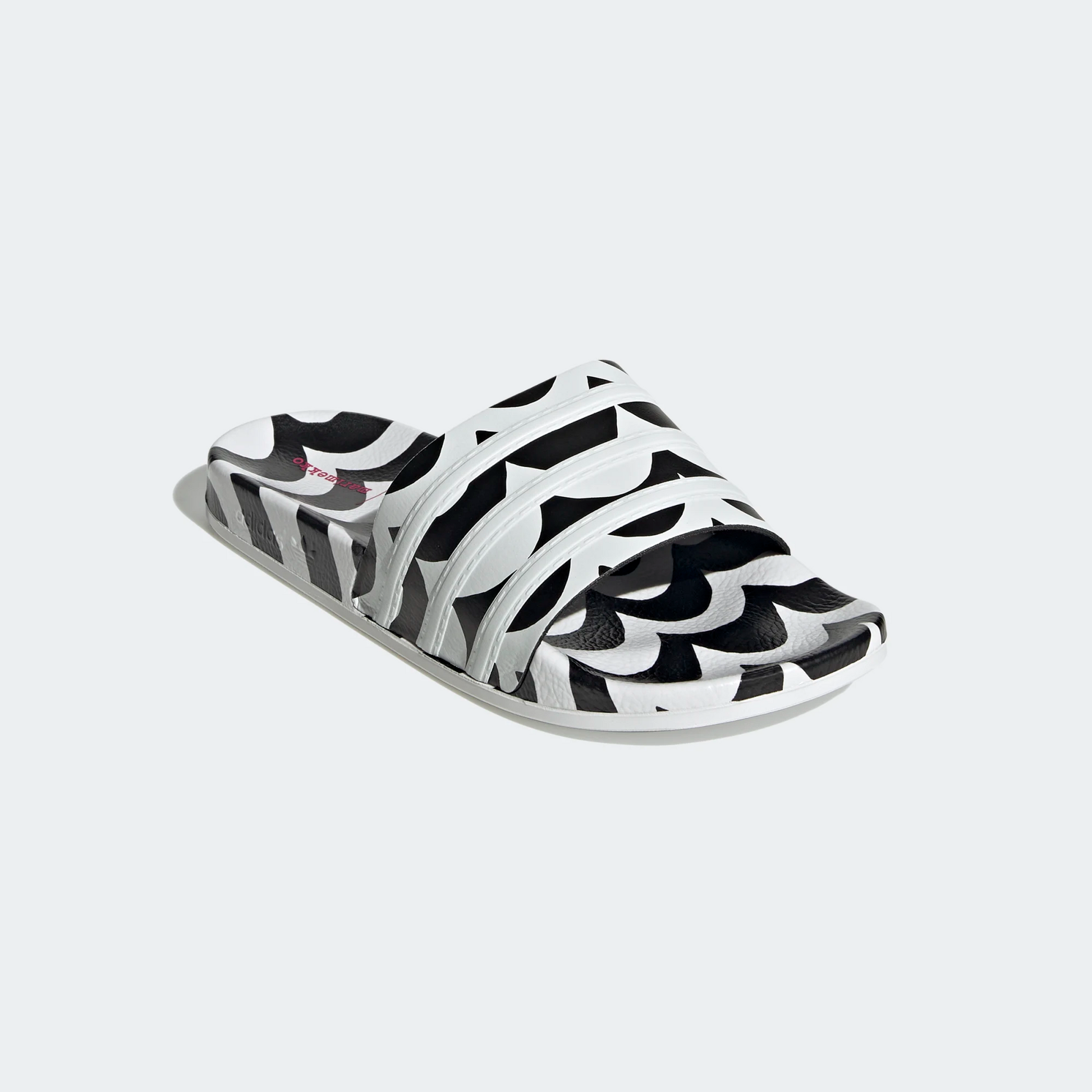 Adidas Women's Marimekko Adilette Slides - Core Black / Cloud White / Team Real Magenta Sportive
