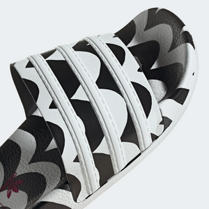 Adidas Women's Marimekko Adilette Slides - Core Black / Cloud White / Team Real Magenta Sportive