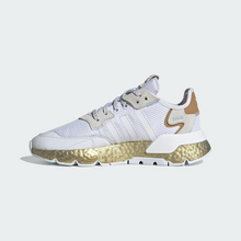Load image into Gallery viewer, Adidas Women&#39;s Nite Jogger Shoes - Cloud White / Periwinkle / Gold Metallic Sportive
