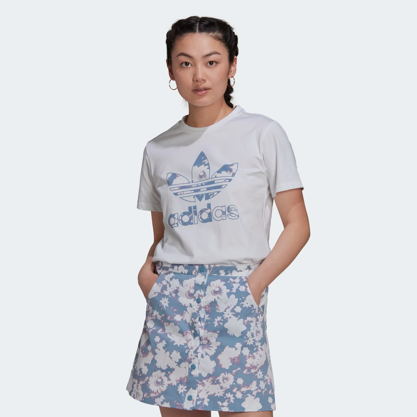 Adidas Women's Tee - White / Ambient Sky Sportive