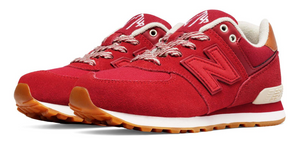 New Balance Kid's 574 Shoes - Red / White / Brown Sportive