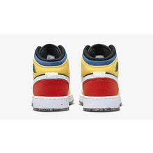 Load image into Gallery viewer, Nike Kid&#39;s Air Jordan 1 Mid Shoes - White / Black / Red / Yellow / Blue Sportive
