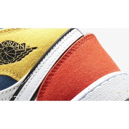Nike Kids' Air Jordan 1 Mid Shoes - White / Black / Red / Yellow / Blue - Shopsportive