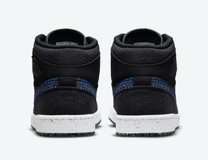Nike Men's Air Jordan 1 Mid Crater Shoes - Black / Racer Blue / White / Multi-Color Sportive