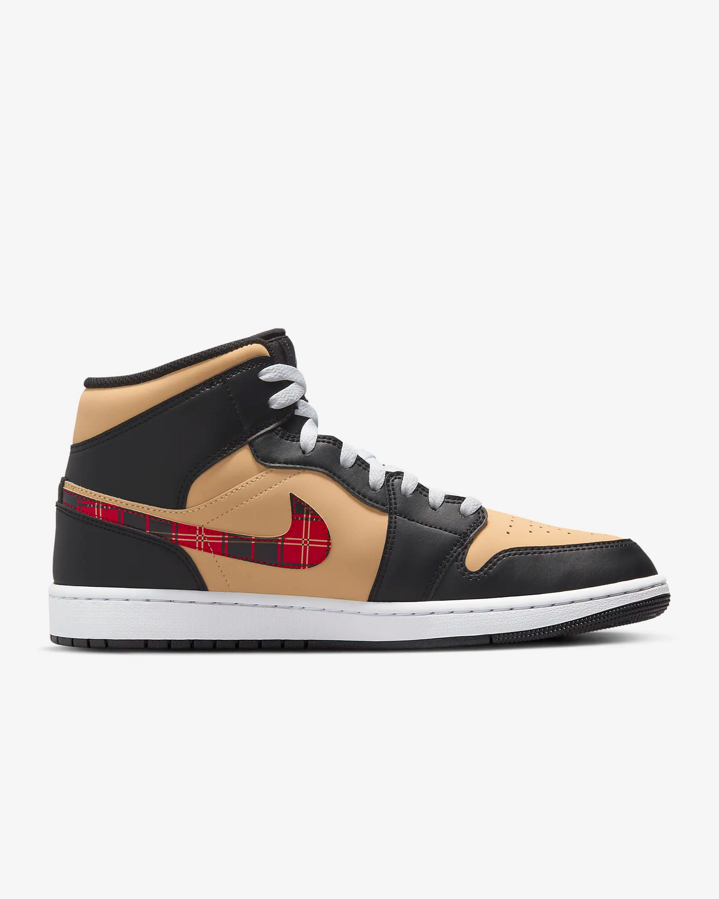 Nike Men's Air Jordan 1 Mid SE Shoes - Black / Sesame / Fire Red / Multi-Color Sportive