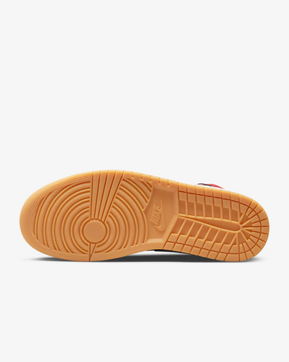 Nike Men's Air Jordan 1 Mid SE Shoes - Black / White / Malachite / Fire Red - Shopsportive