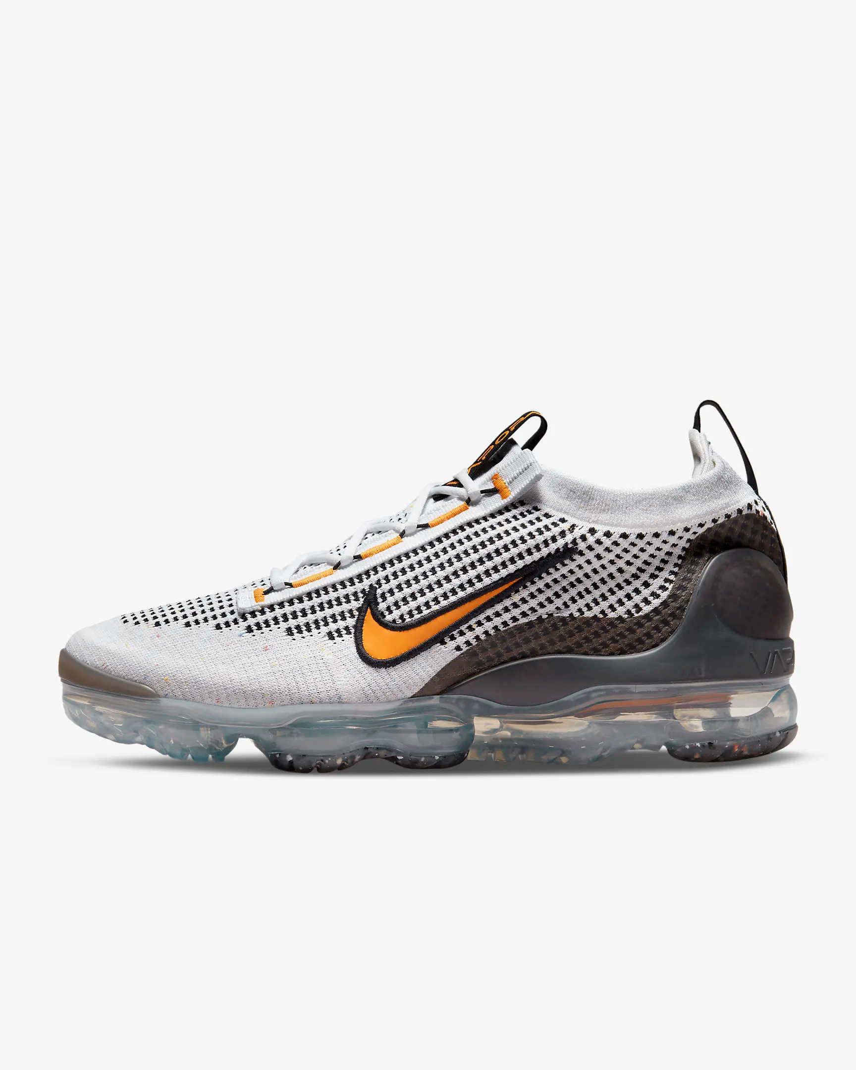 Nike Men's Air VaporMax 2021 Flyknit Shoes - White / Black / Anthracite / Kumquat Sportive