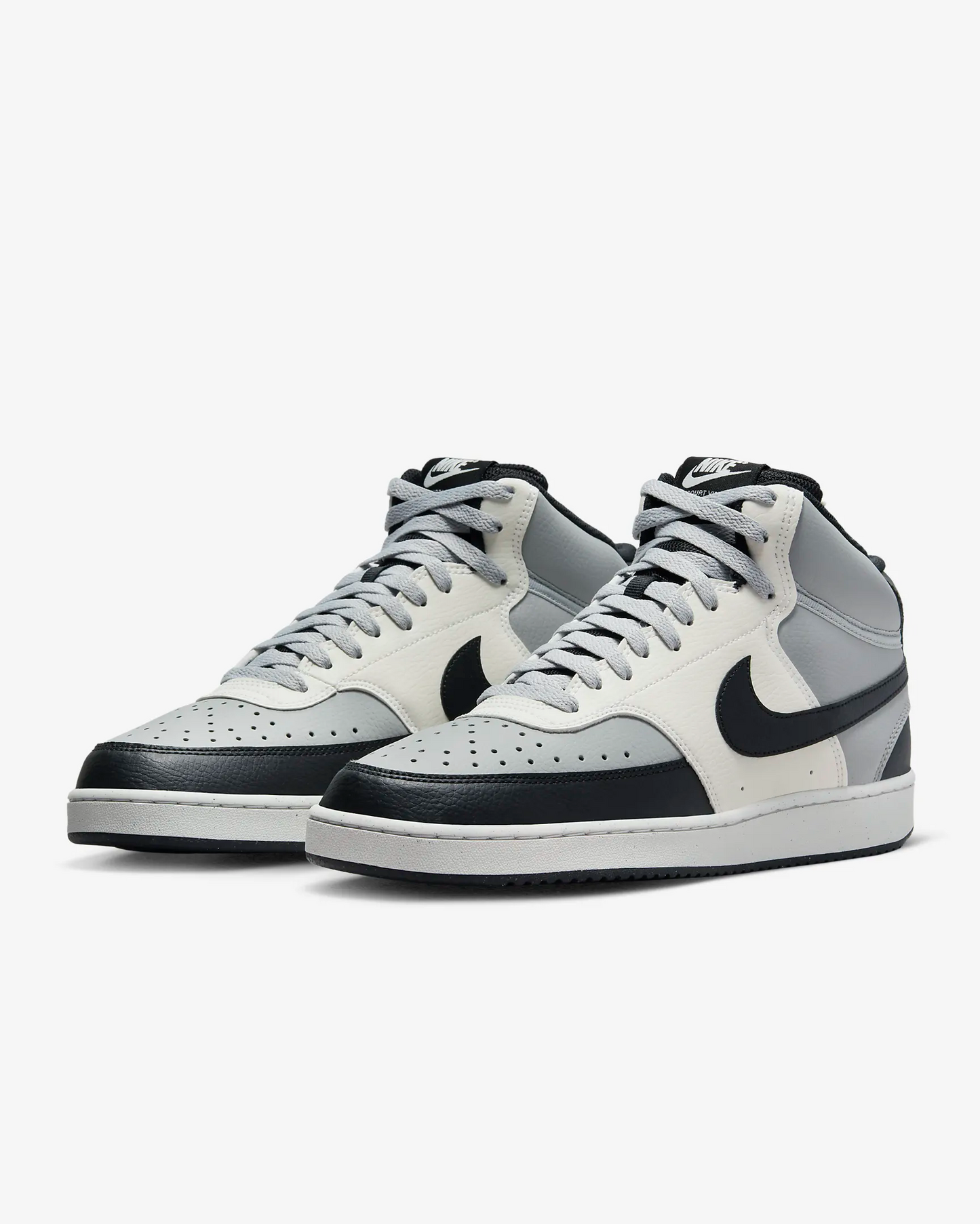 Nike Men's Court Vision Mid Next Nature Shoes - Light Smoke Grey / Sail / Black Sportive