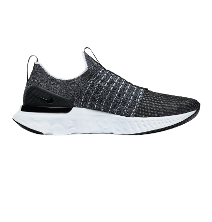 Nike Men's React Phantom Run Flyknit 2 Shoes - Black / White Sportive