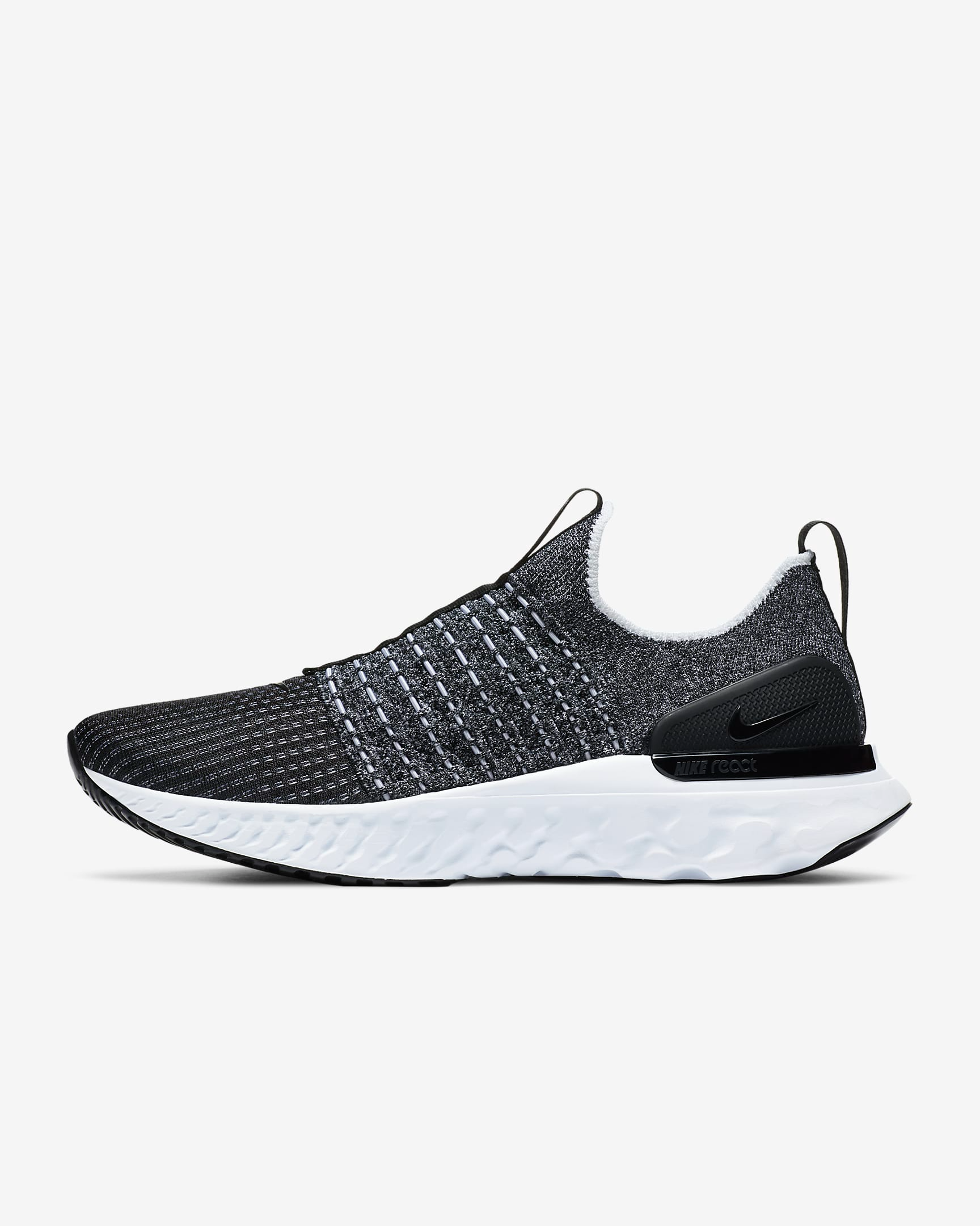 Nike Men's React Phantom Run Flyknit 2 Shoes - Black / White Sportive