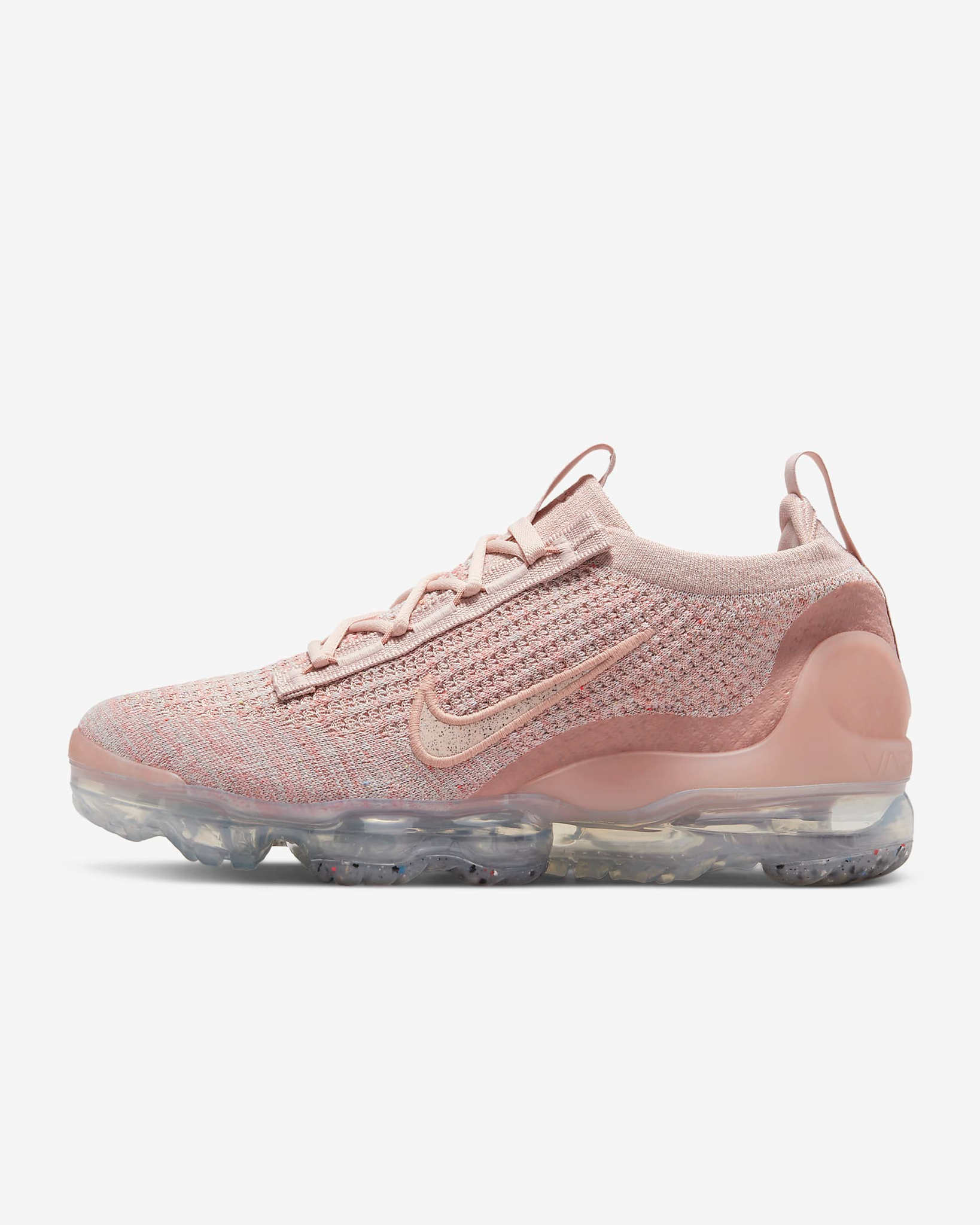 Nike Women s Air Vapormax 2021 Flyknit Shoes Pink Oxford Rose Whisper Metallic Silver