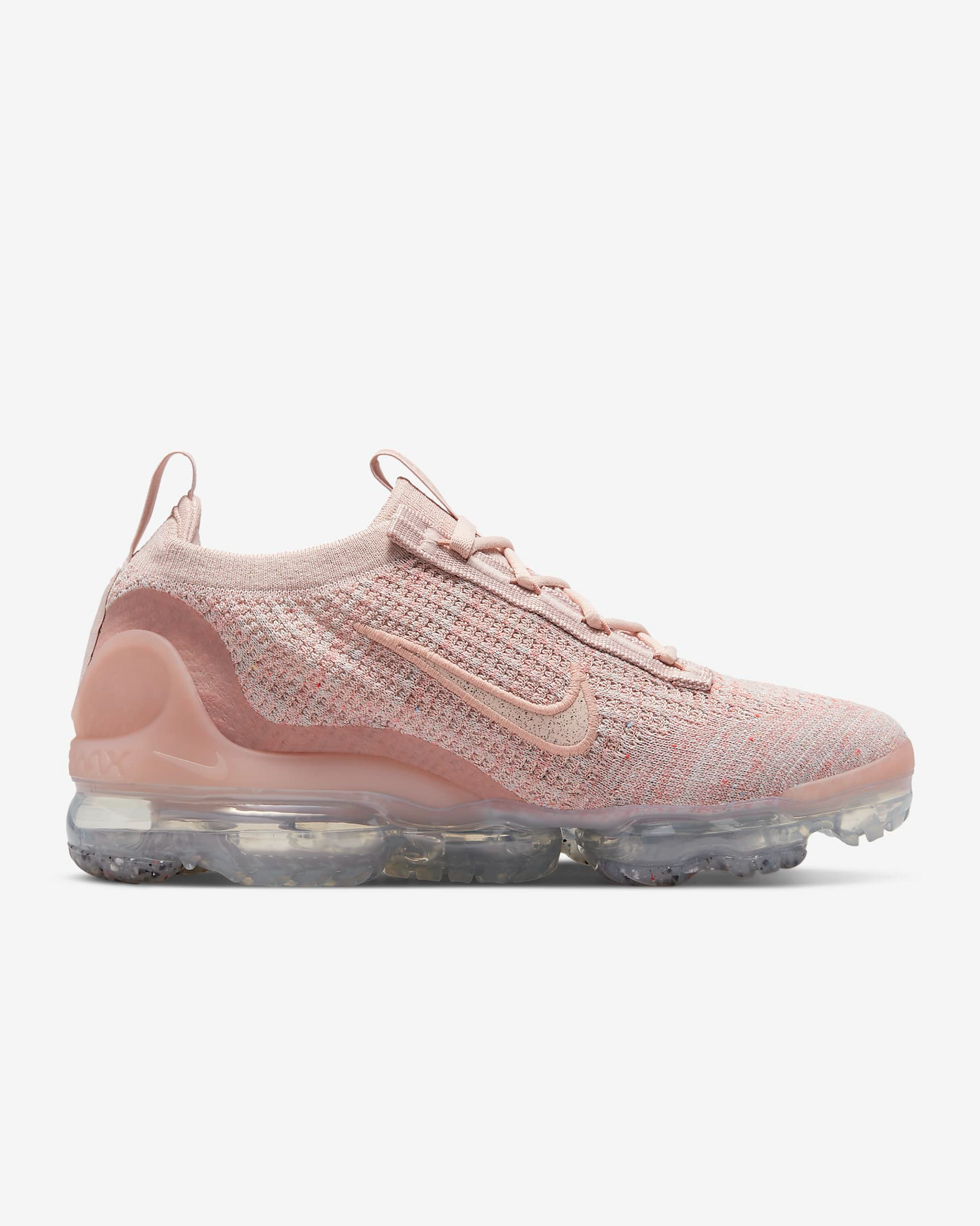 Nike Women s Air Vapormax 2021 Flyknit Shoes Pink Oxford Rose Whisper Metallic Silver