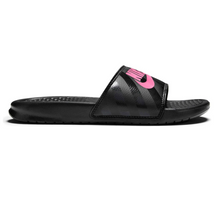 Load image into Gallery viewer, Nike Women&#39;s Benassi JDI Slides - Black / Pink Sportive
