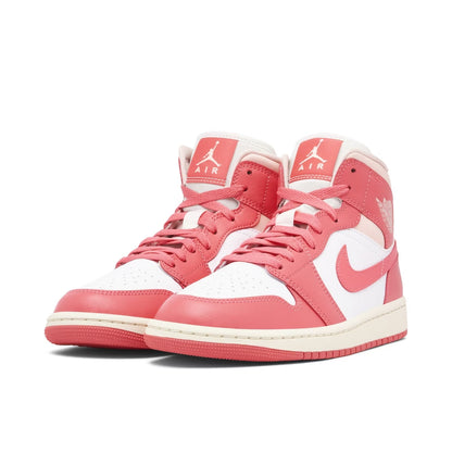 Nike Women's Jordan 1 Mid Shoes - White / Sea Coral / Sail - Shopsportive
