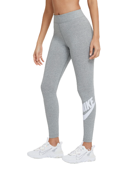 Nike Women's Sportswear Essential High Waisted Leggings - Dark Grey Heather / White Sportive