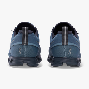 On Running Men's Cloud 5 Waterproof Shoes - Metal / Navy Sportive