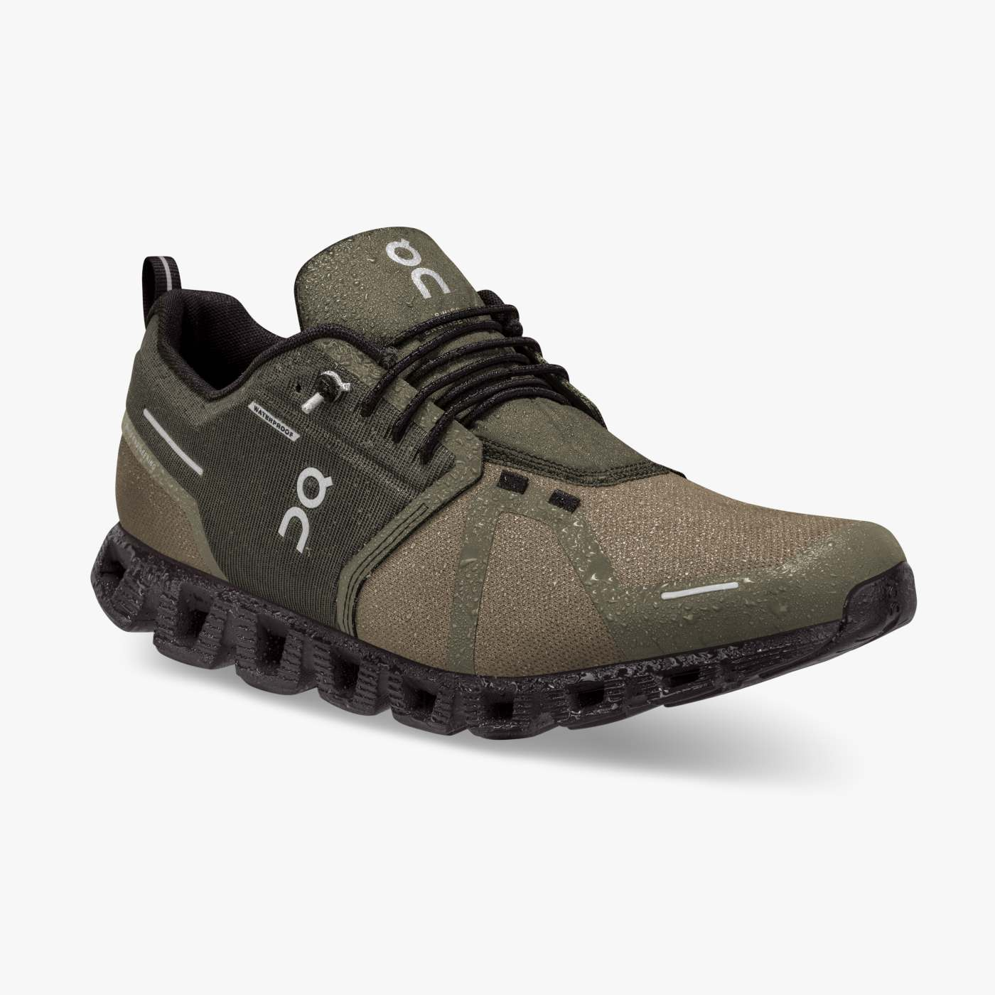 On Running Men's Cloud 5 Waterproof Shoes - Olive / Black Sportive