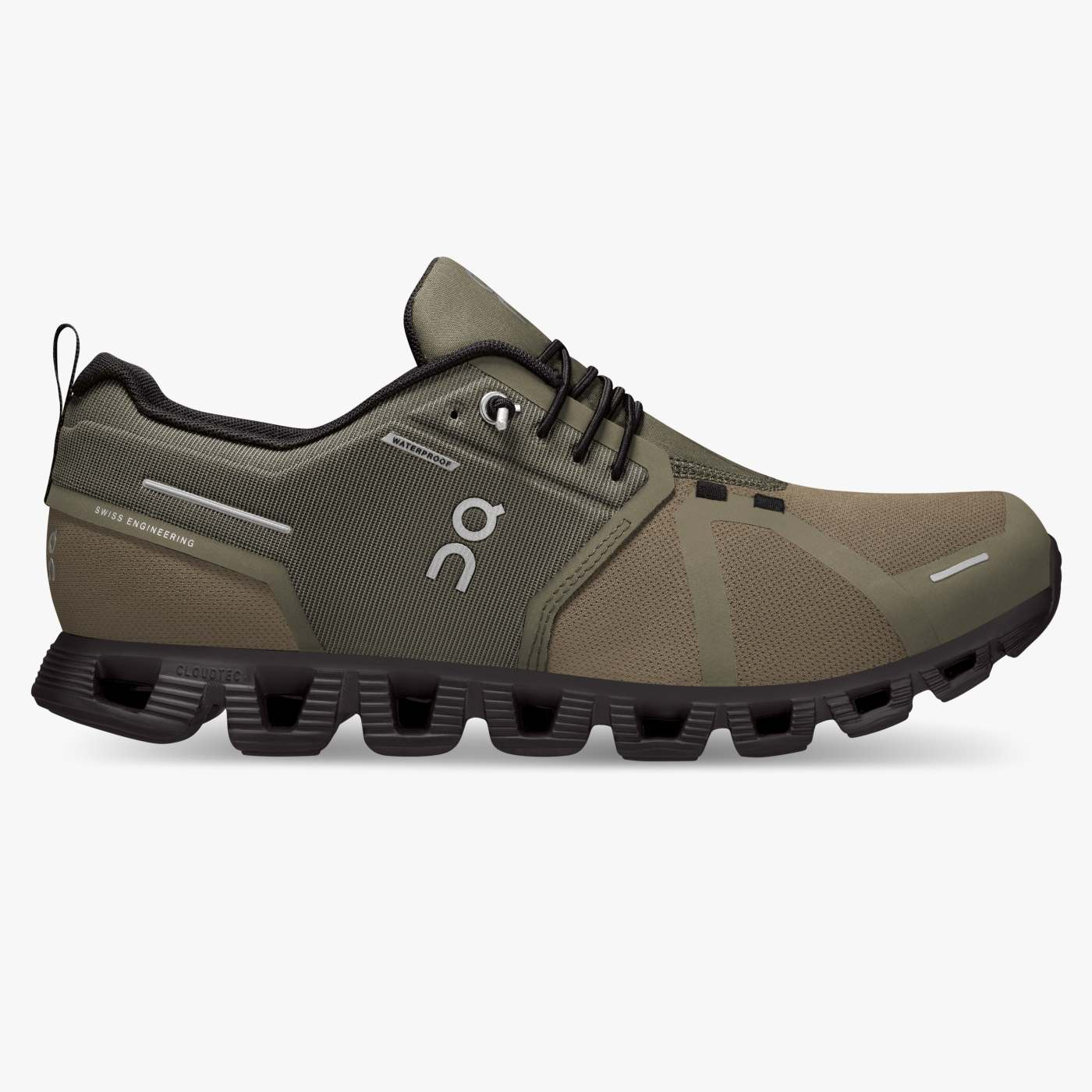 On Running Men's Cloud 5 Waterproof Shoes - Olive / Black Sportive