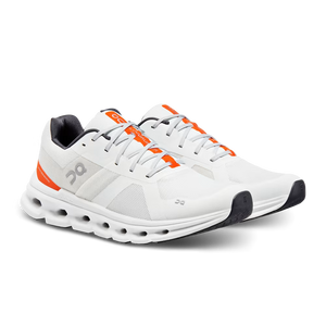 On Running Men's Cloudrunner Shoes - Undyed White / Flame Sportive