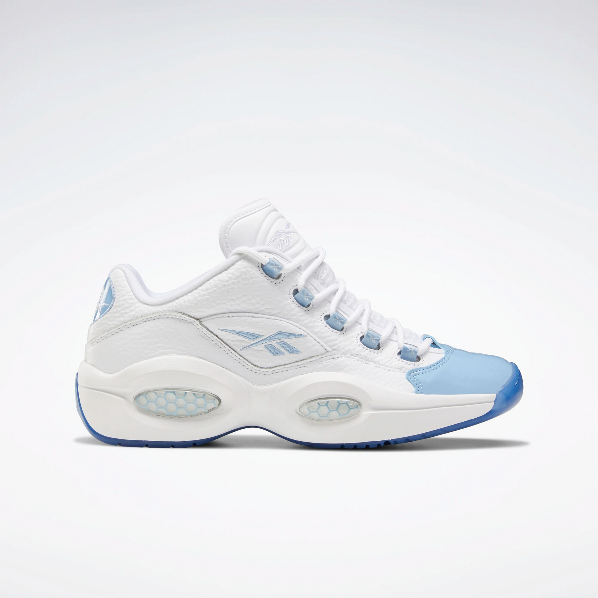 Reebok Men's Question Low Basketball Shoes - White / Fluid Blue / Reebok Ice-A1 Sportive