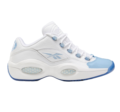 Reebok Men's Question Low Basketball Shoes - White / Fluid Blue / Reebok Ice-A1 Sportive