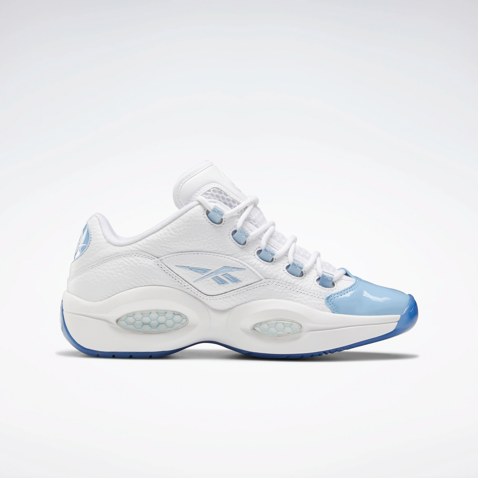 Reebok Men s Question Low Basketball Shoes White Fluid Blue Reeb Sportive