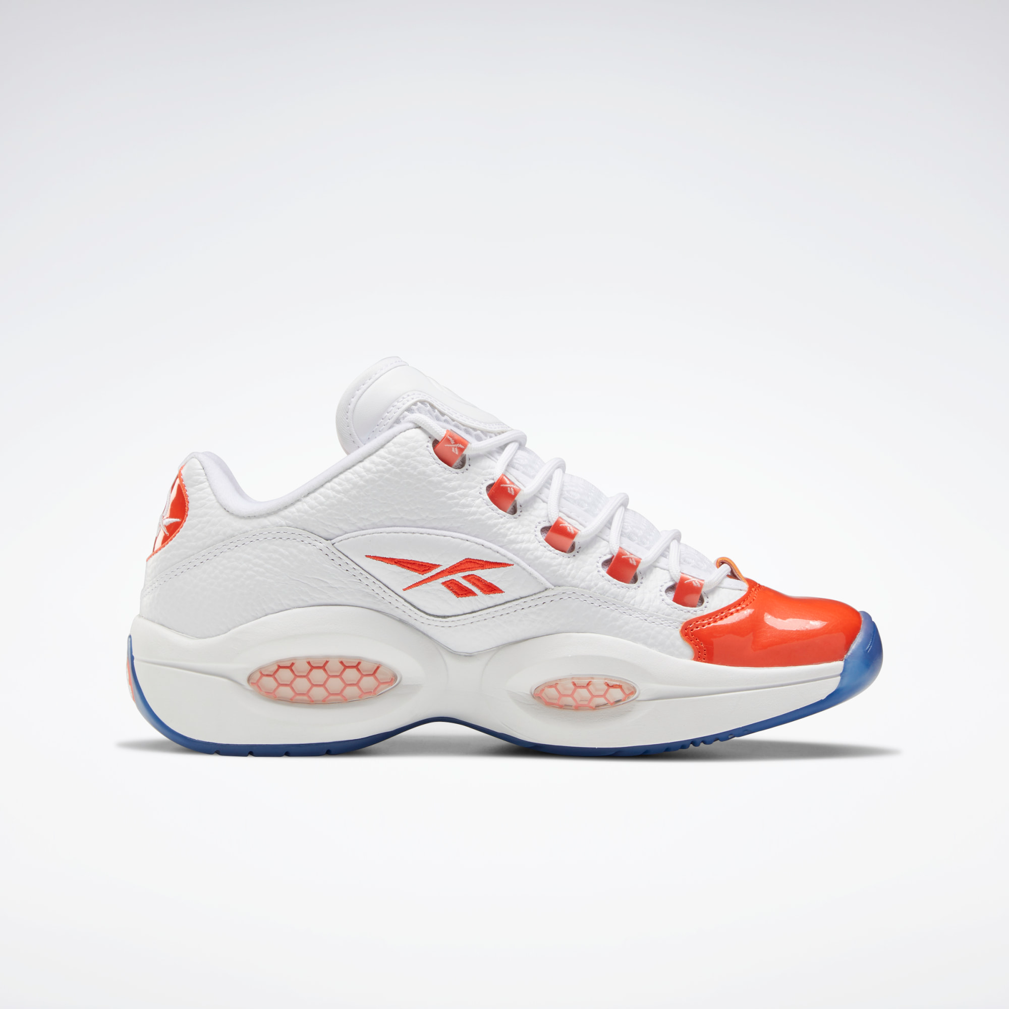 Reebok Men s Question Low Basketball Shoes White Vivid Orange