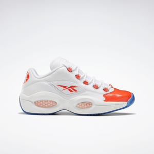 Reebok Men's Question Low Basketball Shoes - White / Vivid Orange / Reebok Ice-A1 Sportive